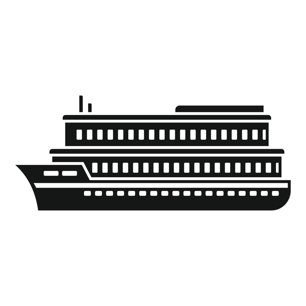 icono de crucero por el río, estilo simple vector