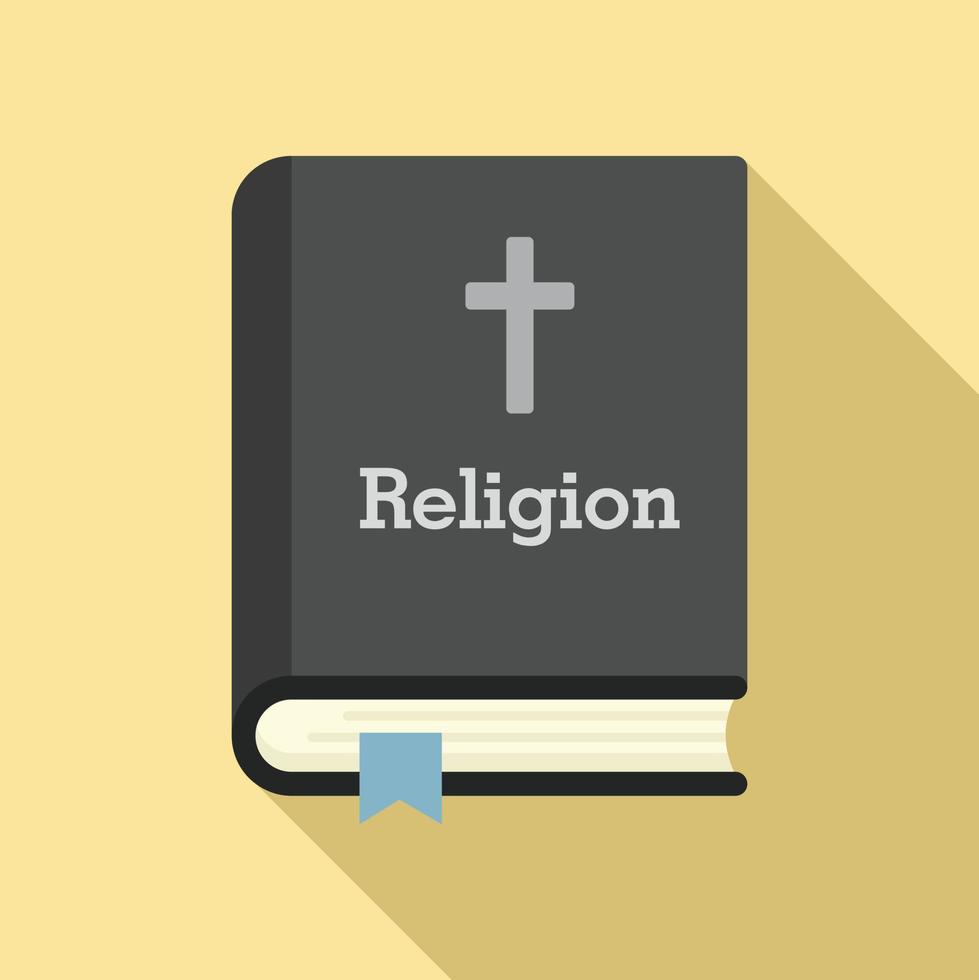 icono de libro de religión, estilo plano vector