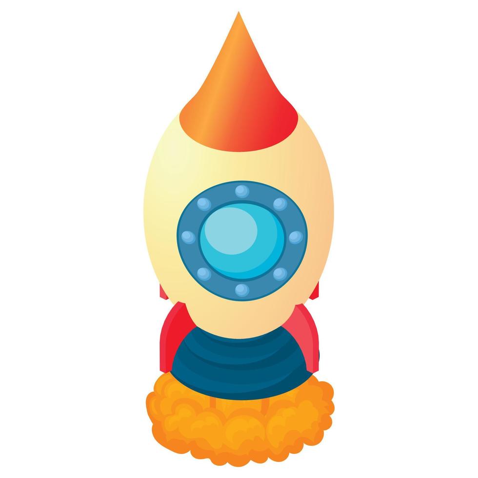 Little rocket icon, cartoon style vector
