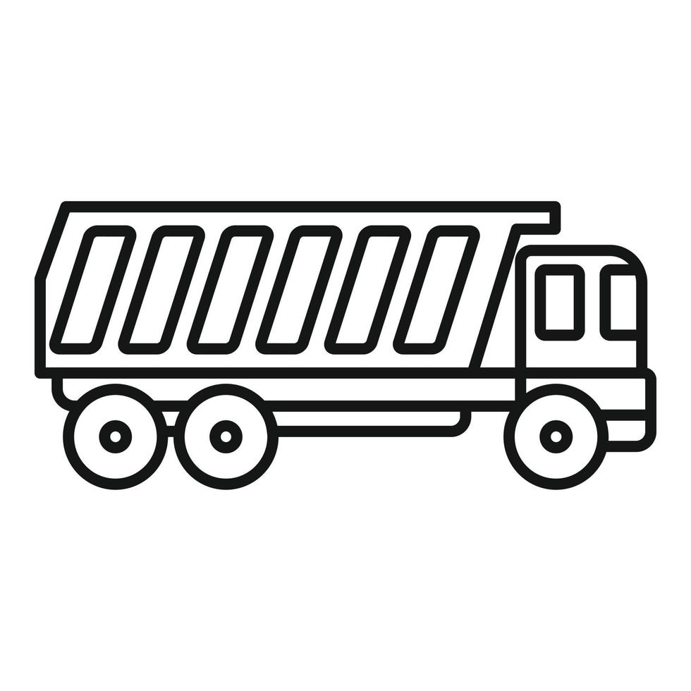 Tipper cargo icon, outline style vector