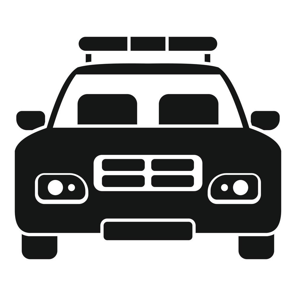 Police car icon, simple style vector