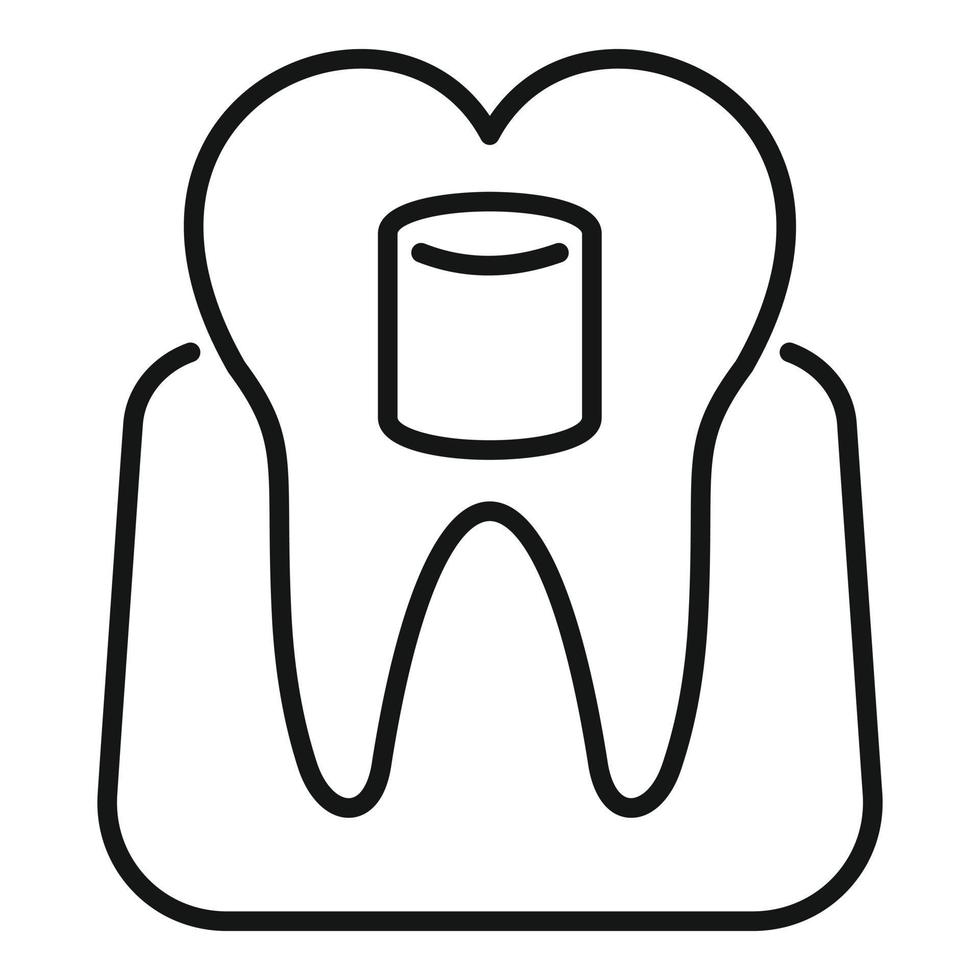 Tooth cleaning icon, outline style vector