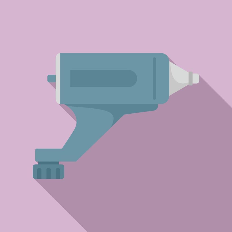 Tattoo machine gun icon, flat style vector