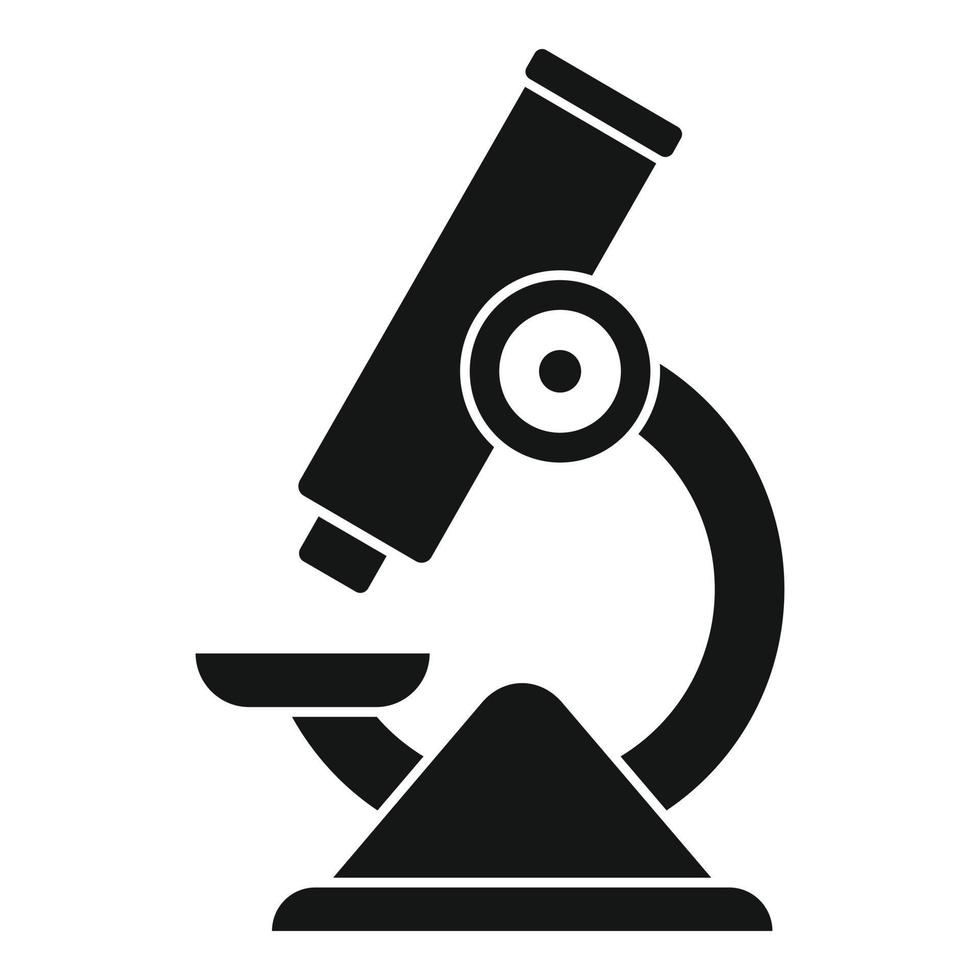 icono de exploración de microscopio, estilo simple vector