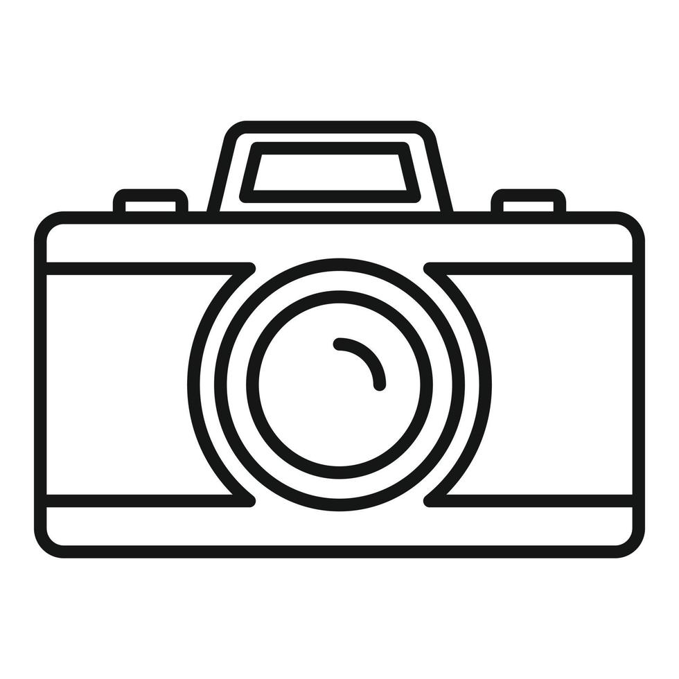 French photo camera icon, outline style vector