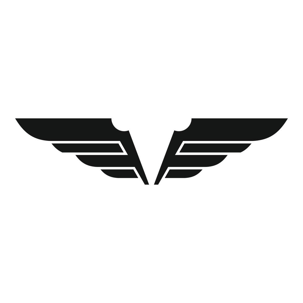 Wings fly icon, simple style vector
