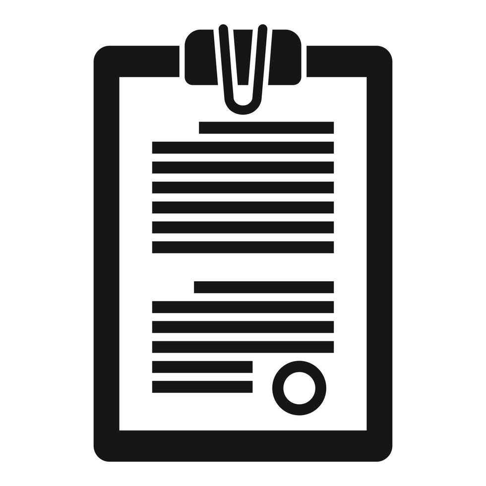 icono de portapapeles de notario, estilo simple vector