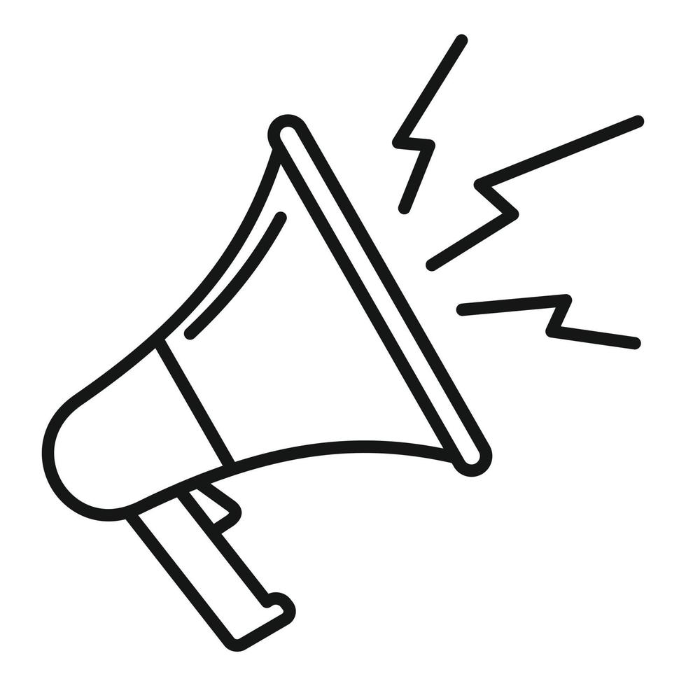 Deadline megaphone icon, outline style vector