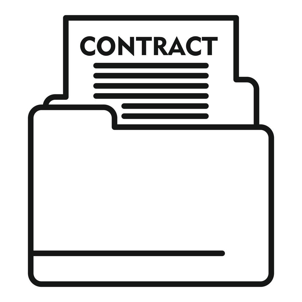 icono de contrato de correo de notario, estilo de esquema vector