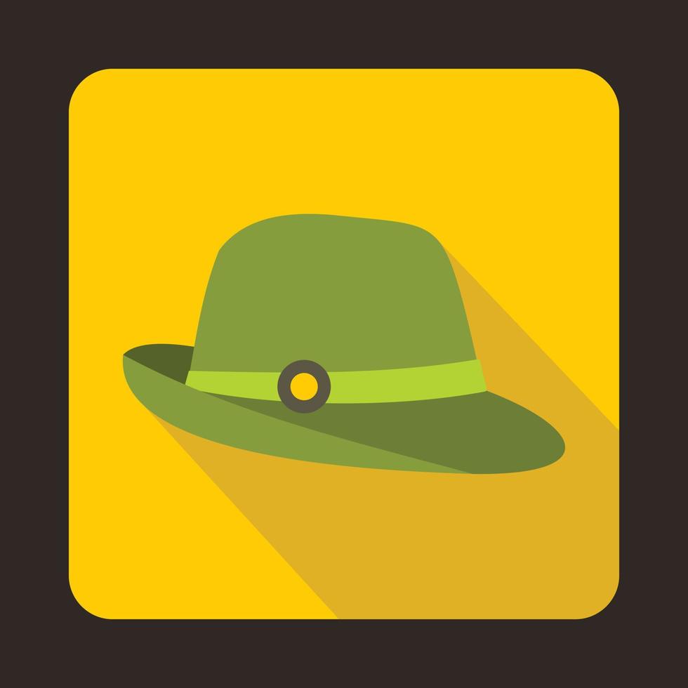 Hunter hat icon, flat style vector