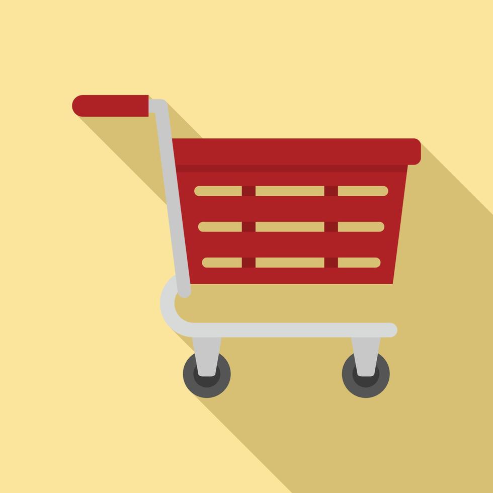 Purchase cart icon, flat style vector