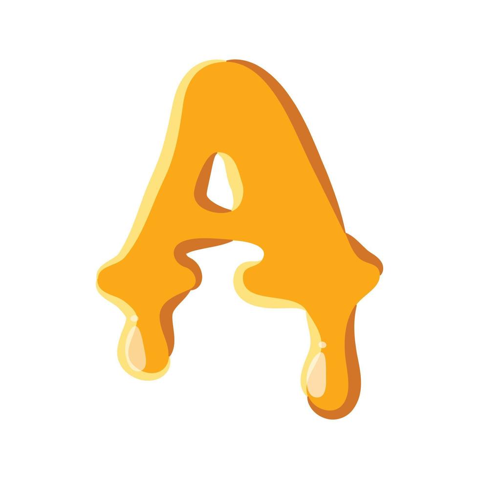 Letter A from honey icon vector