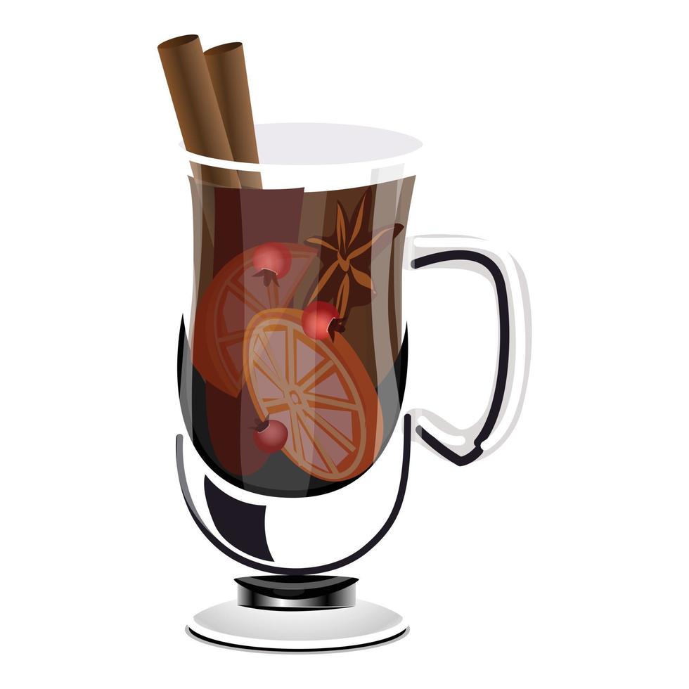 Cocoa with spices icon, cartoon style vector