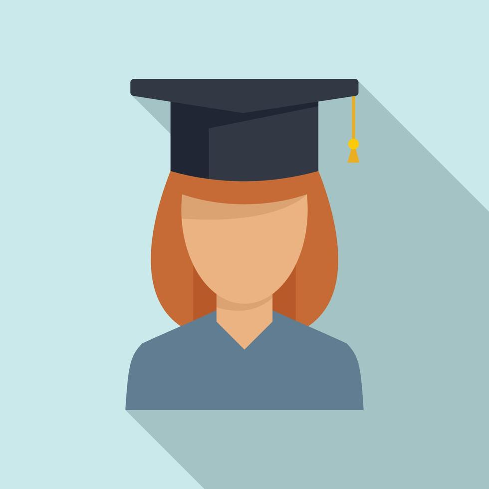 Internship graduated icon, flat style vector