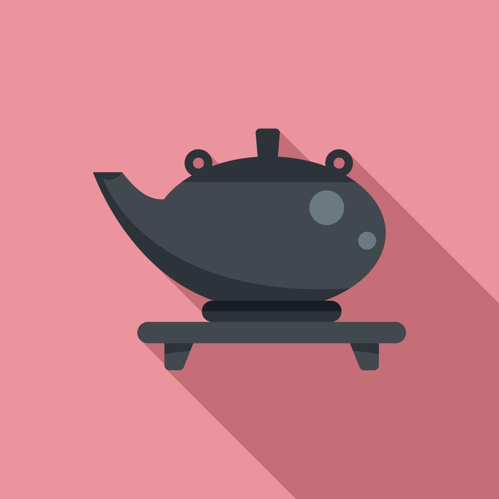 Chinese tea ceremony icon, flat style vector