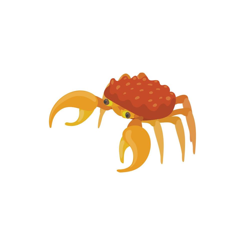 icono de cangrejo marrón, estilo de dibujos animados vector