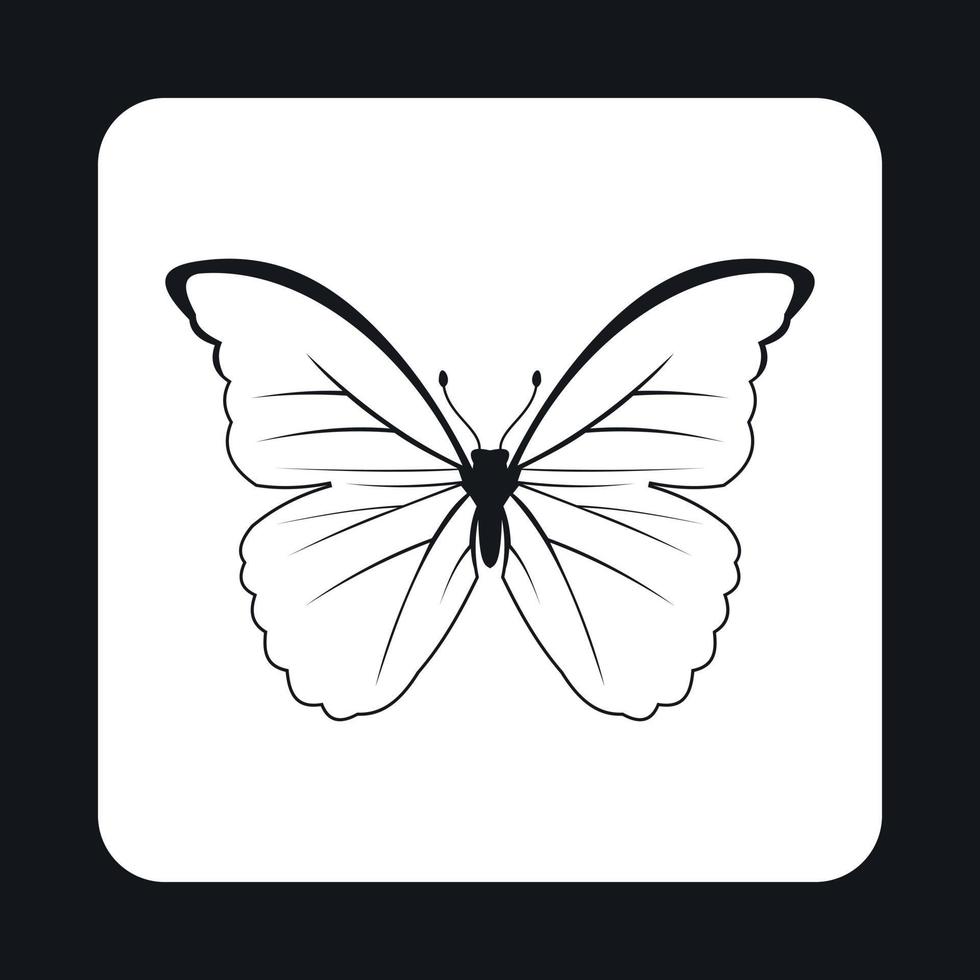 icono de mariposa, estilo simple vector