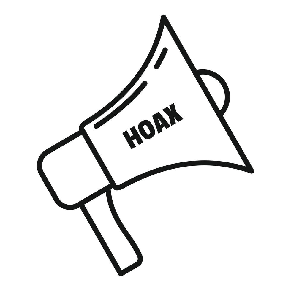 Hoax megaphone icon, outline style vector