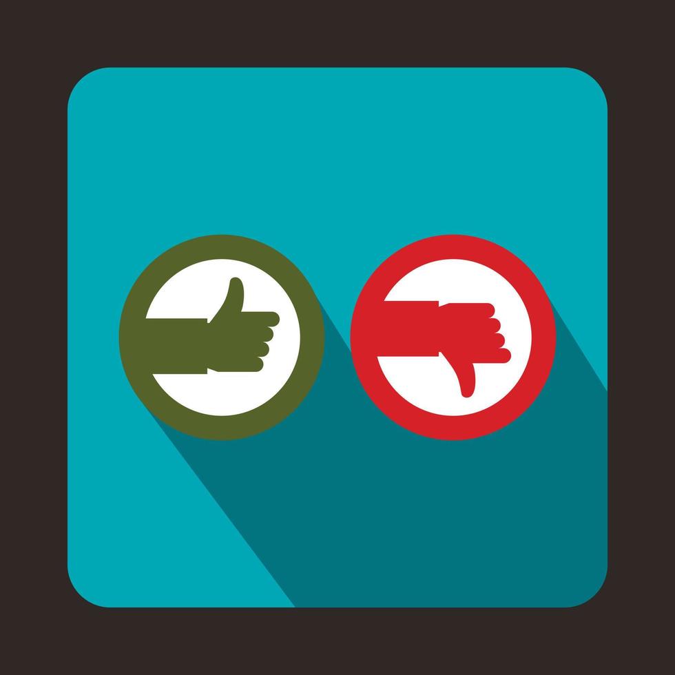 Thumbs up and down icon, flat style vector