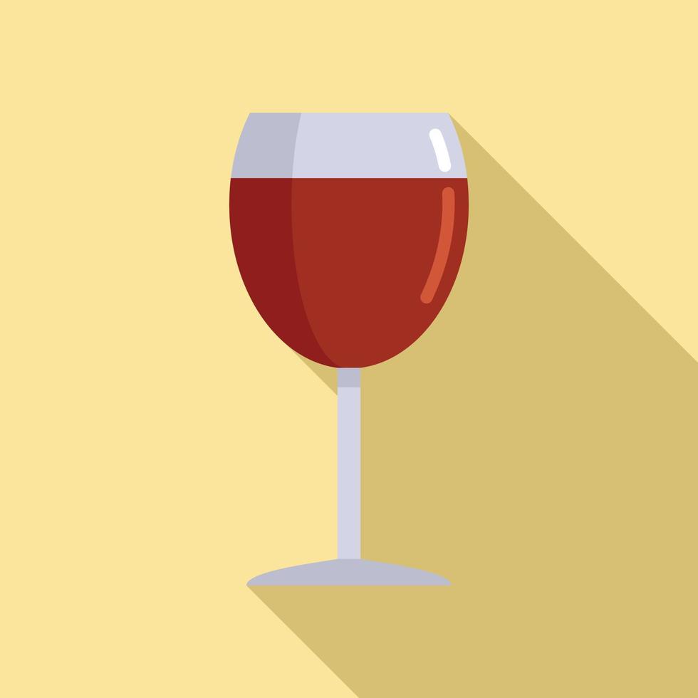 French wine glass icon, flat style vector
