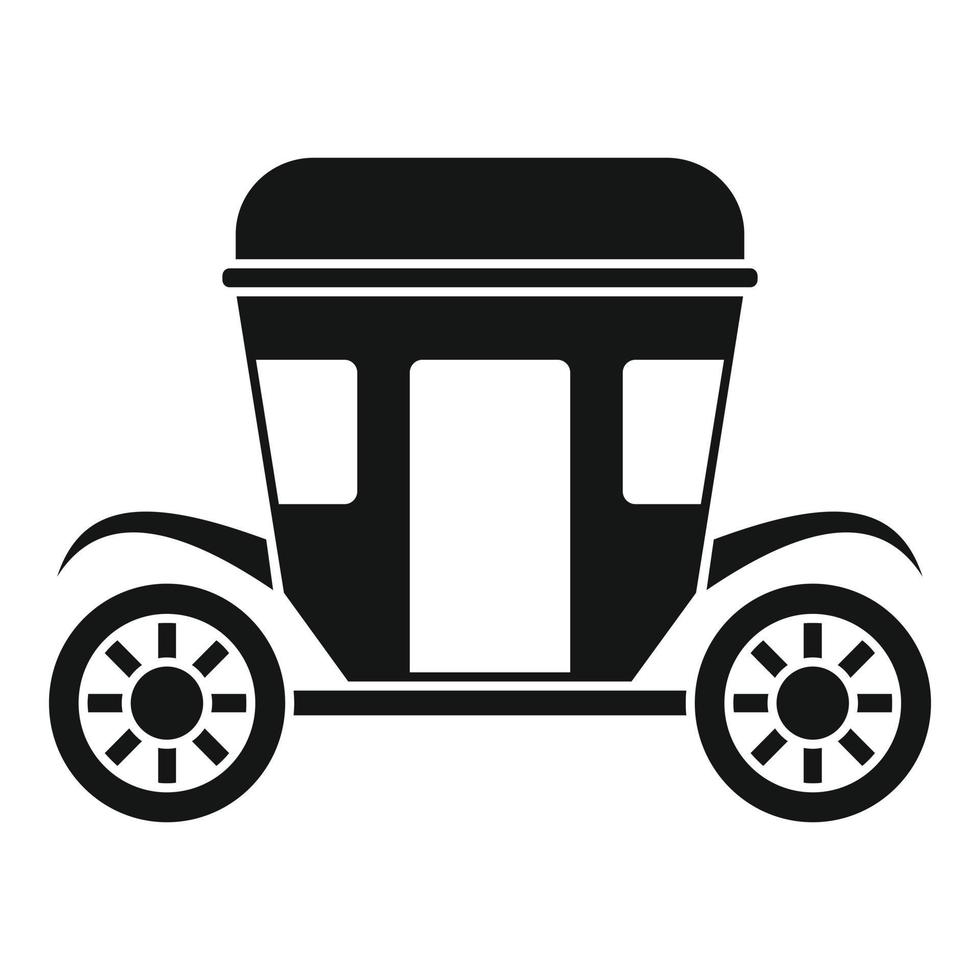 Antique brougham icon, simple style vector