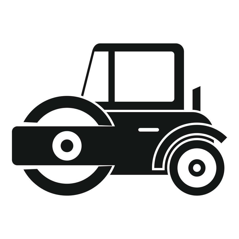 Modern road roller icon, simple style vector