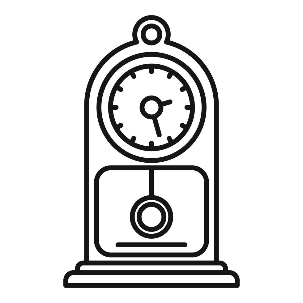 icono de reloj de péndulo de pájaro, estilo de contorno vector