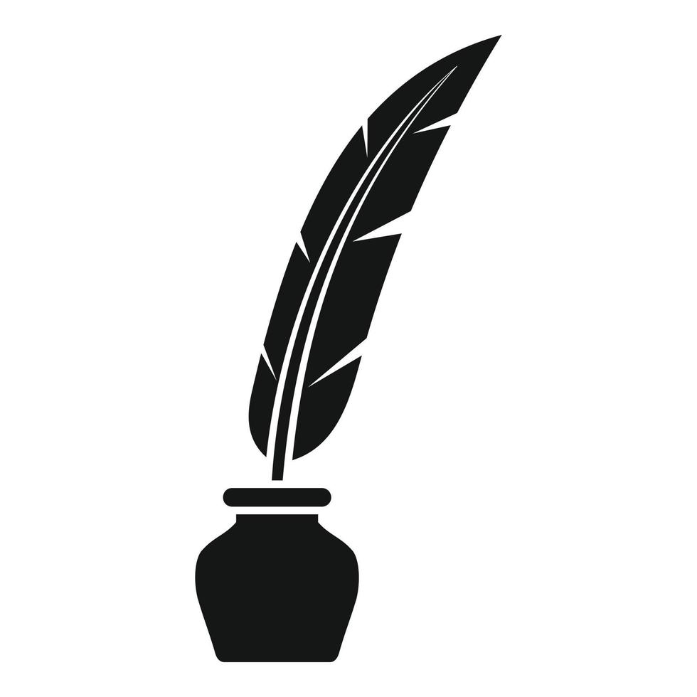 icono de pluma de fiscal, estilo simple vector