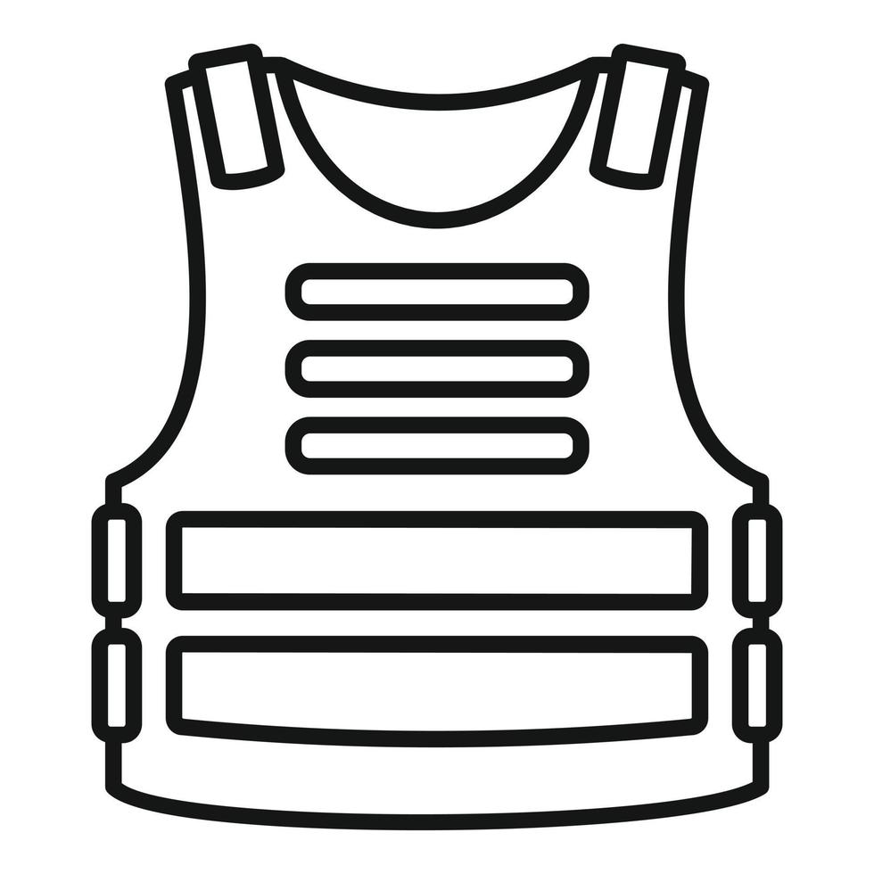 Policeman bulletproof icon, outline style vector