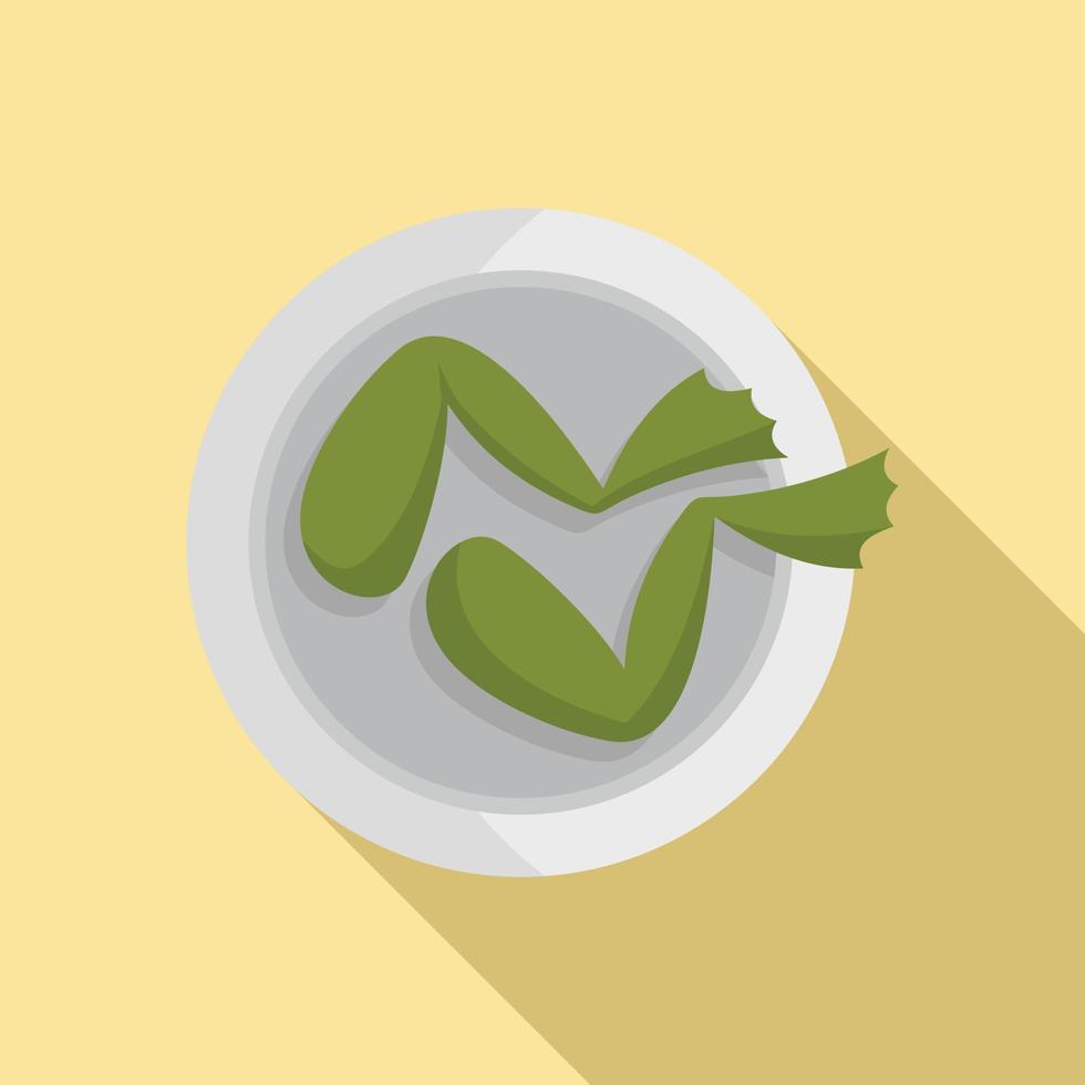 French frog legs icon, flat style vector