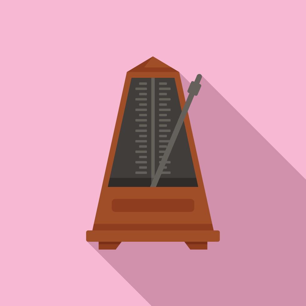 Music metronome icon, flat style vector