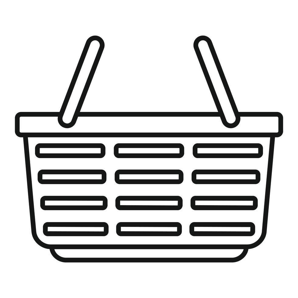 Trade shop basket icon, outline style vector