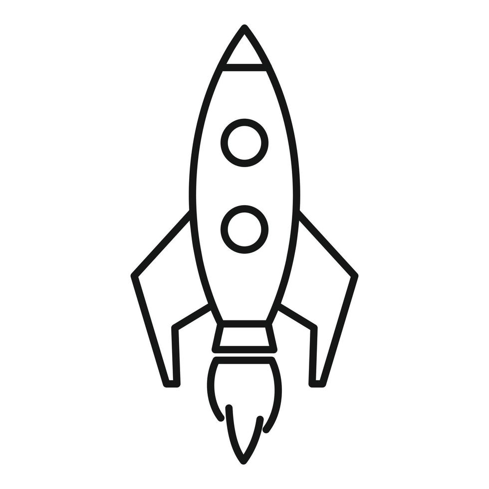 Video game rocket icon, outline style vector