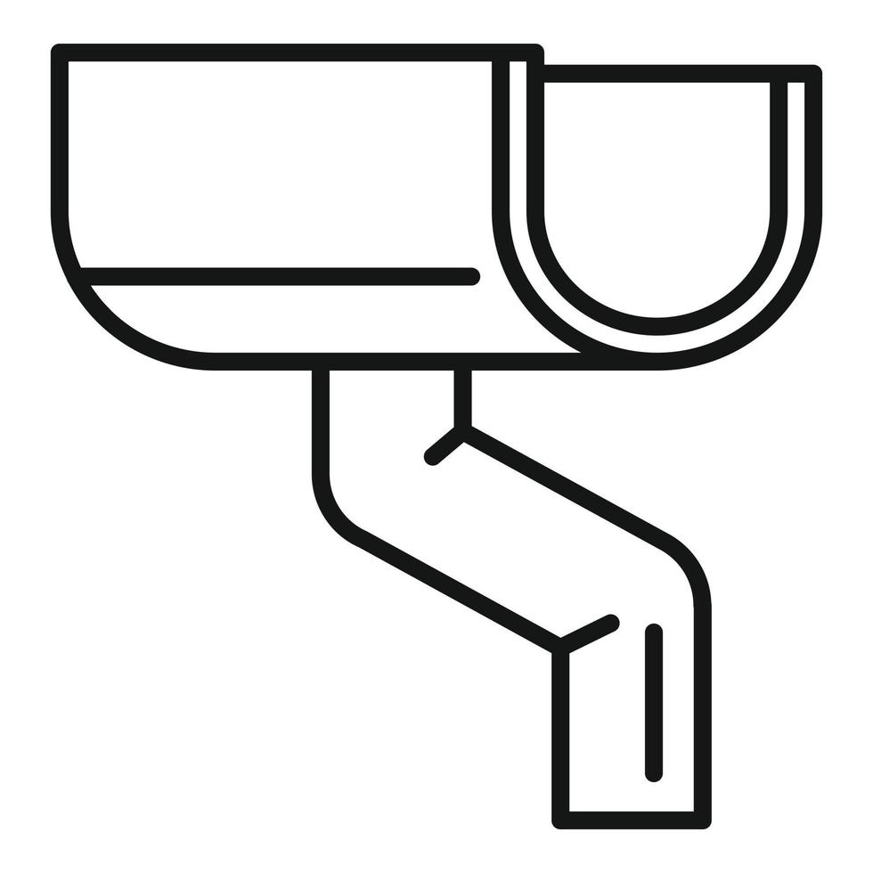 Construction gutter icon, outline style vector