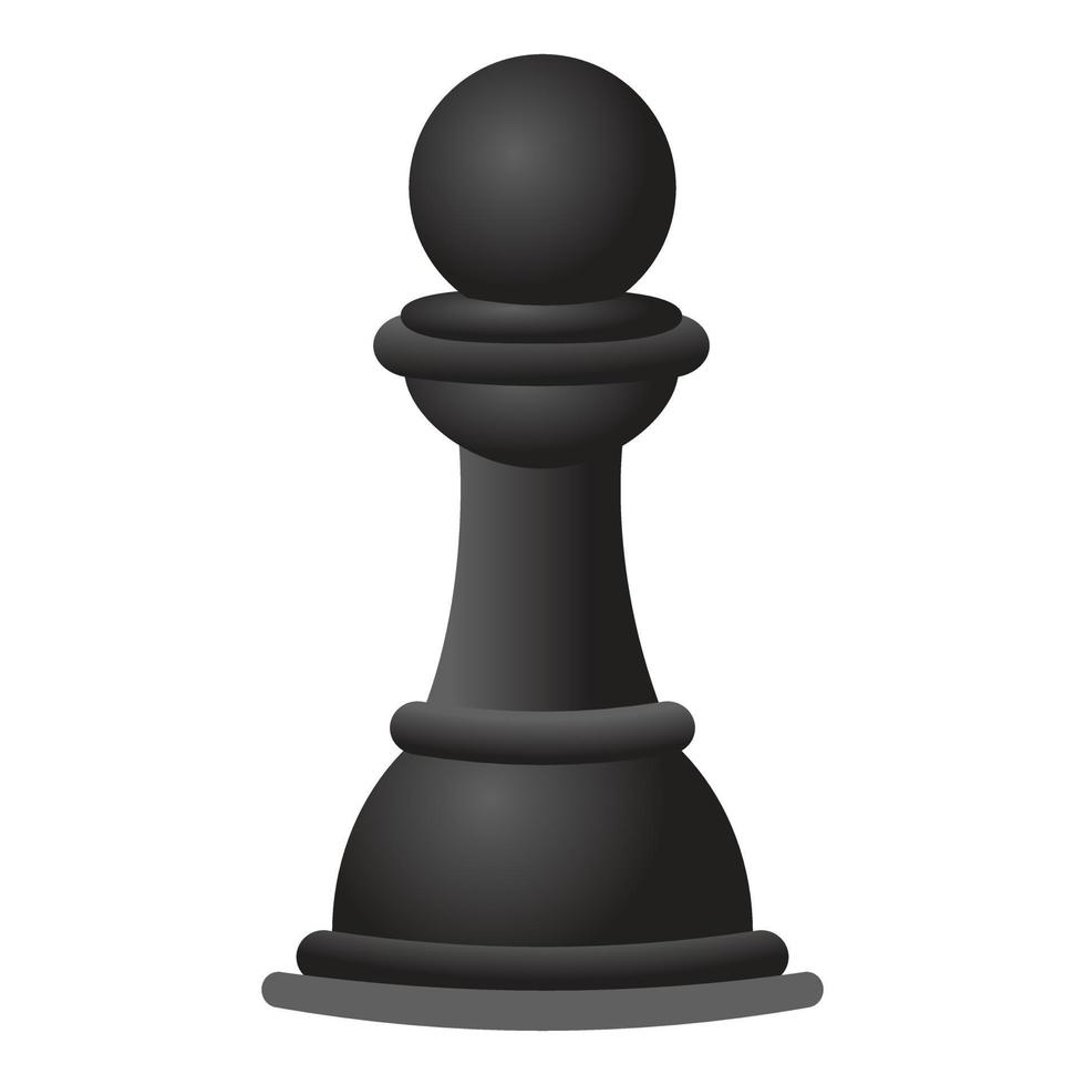 Black chess pawn icon, cartoon style vector