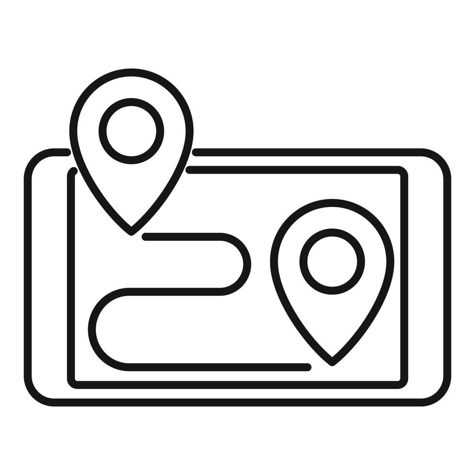 Smartphone gps exploration icon, outline style vector