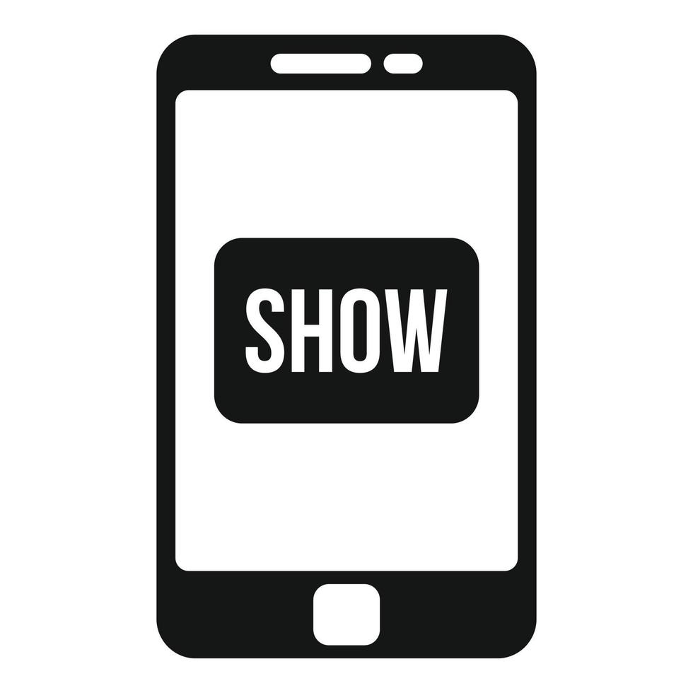 Smartphone tv show icon, simple style vector