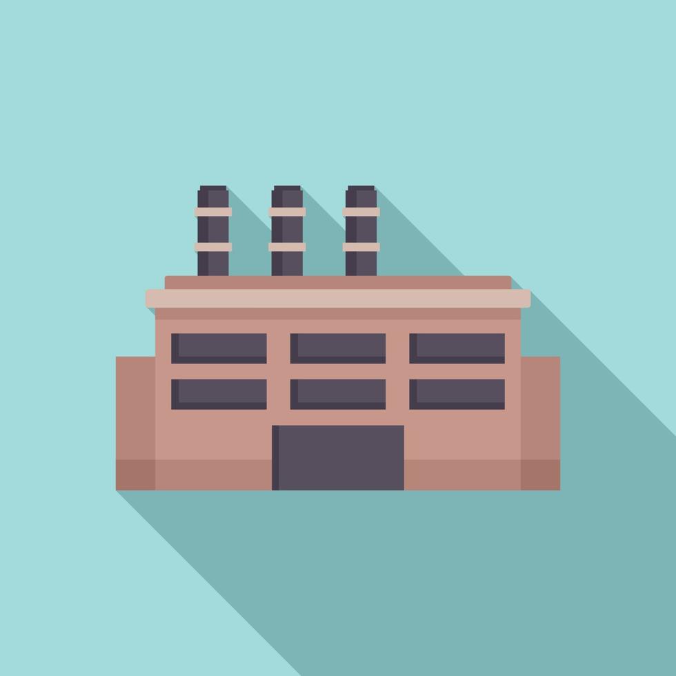 Waste recycle factory icon, flat style vector