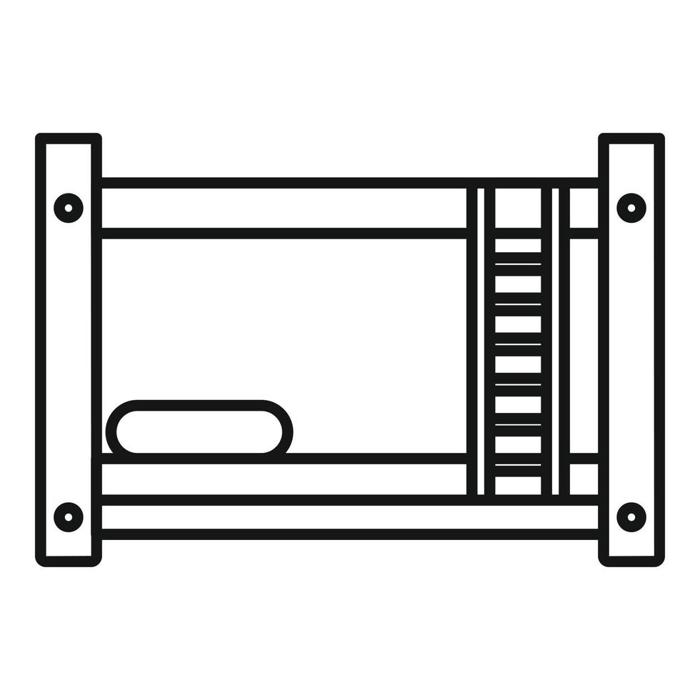 icono de la litera de la habitación, estilo de esquema vector