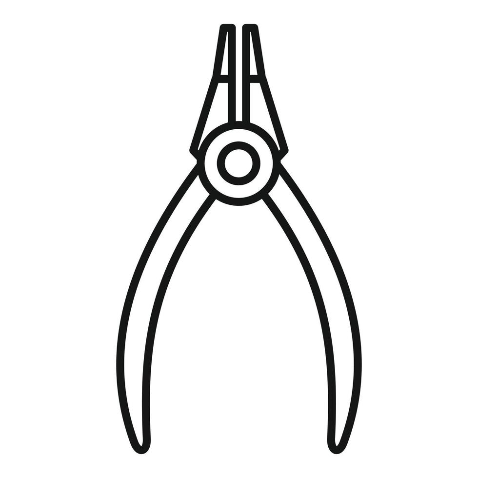 icono de alicates de perforación, estilo de esquema vector