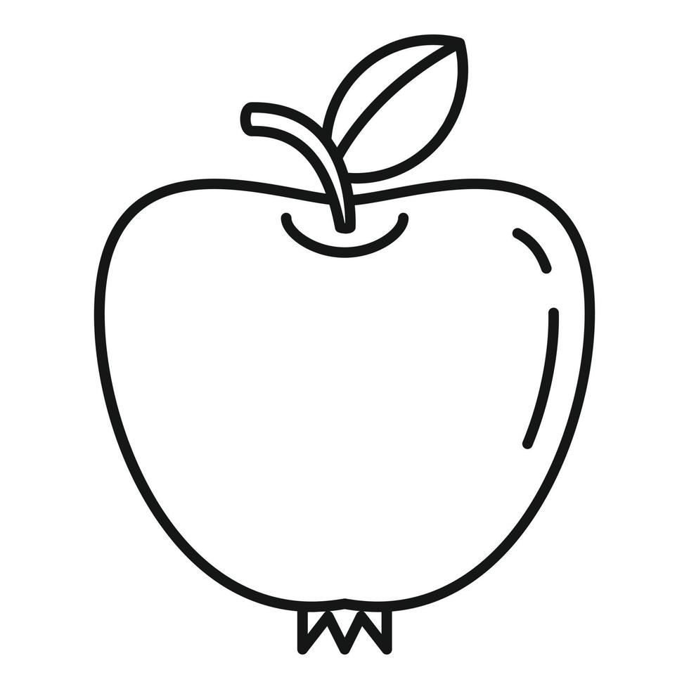 icono de manzana newton, estilo de esquema vector