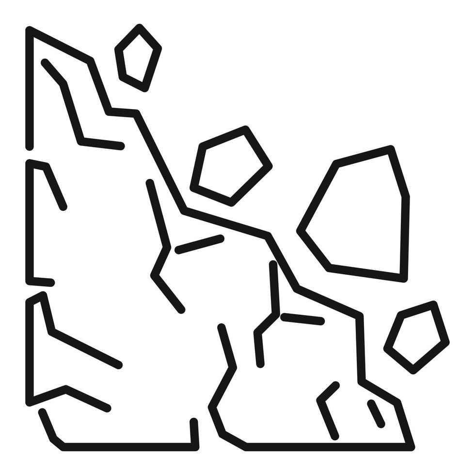 Risk landslide icon, outline style vector