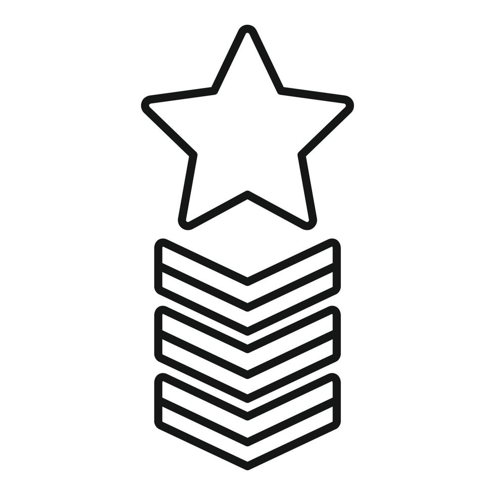 Star reputation icon, outline style vector