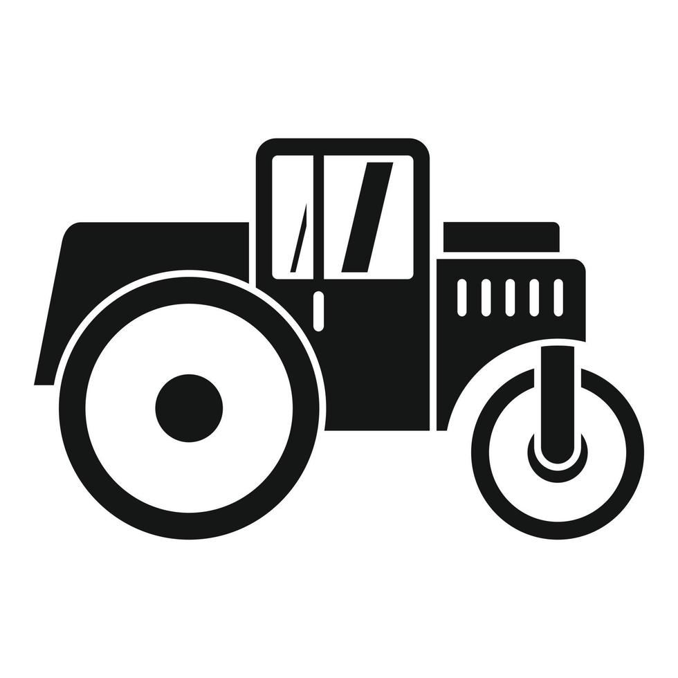 Surface road roller icon, simple style vector