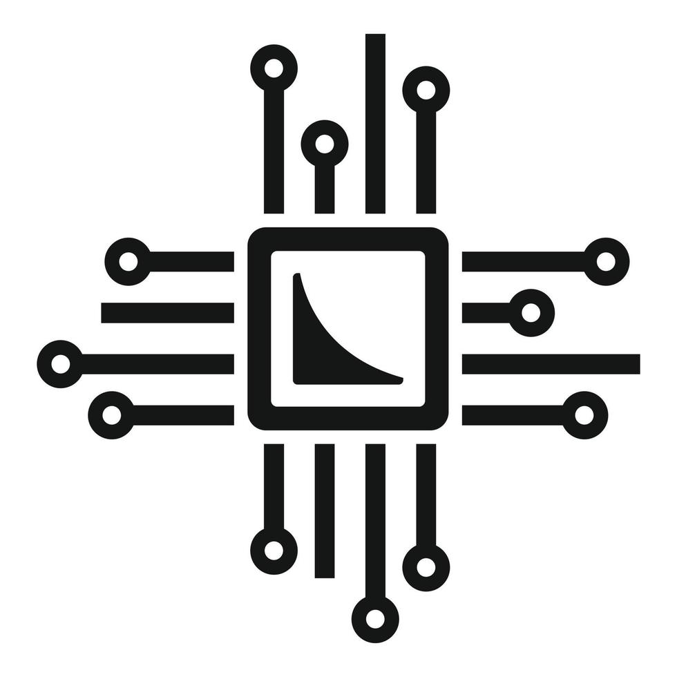 Smart processor icon, simple style vector