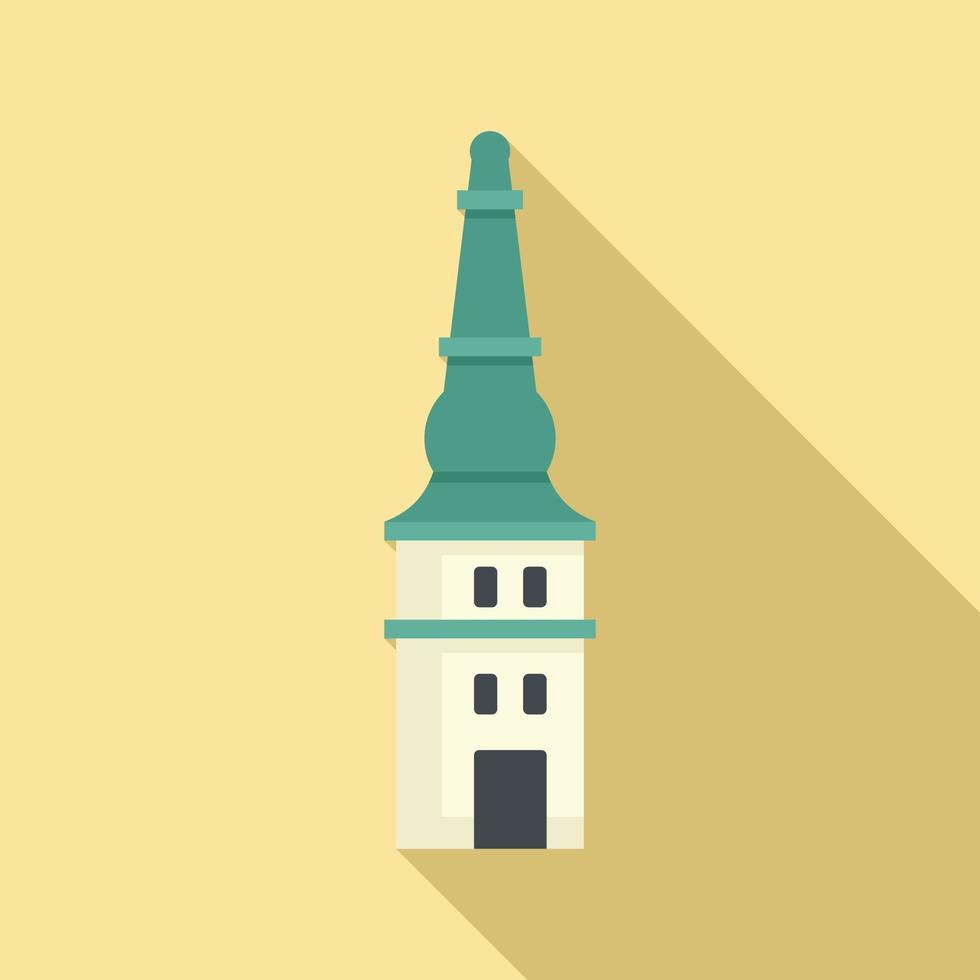 Historical Riga tower icon, flat style vector