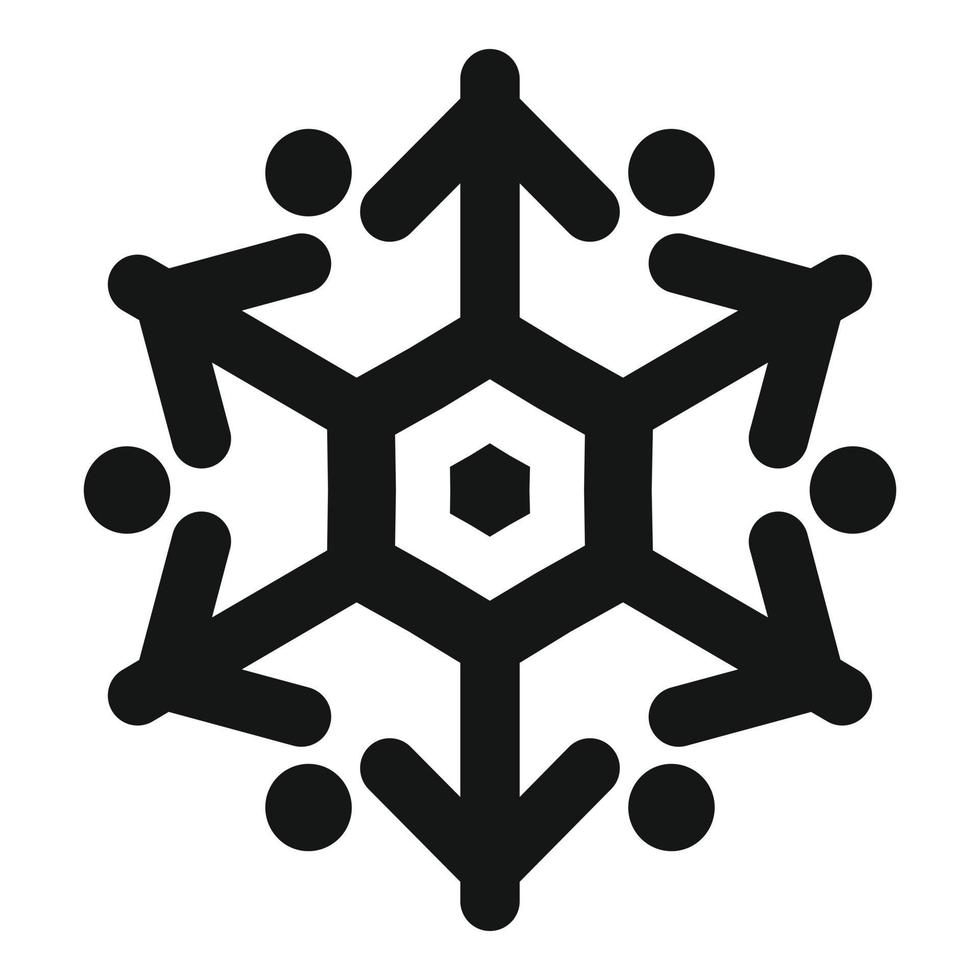 Falling snowflake icon, simple style vector