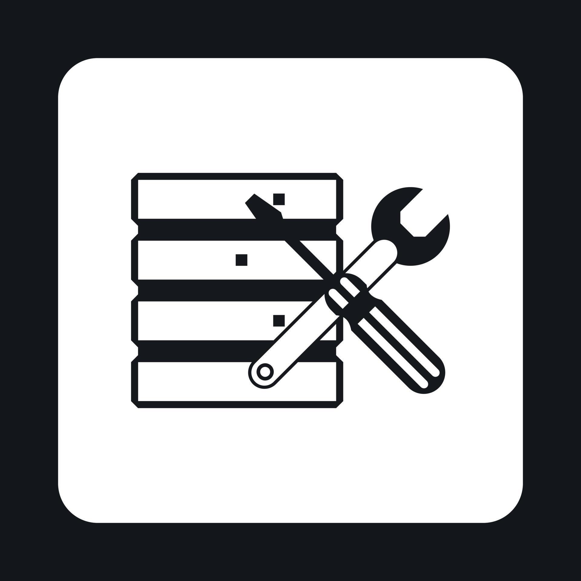 Database setup icon, simple style 14520832 Vector Art at Vecteezy