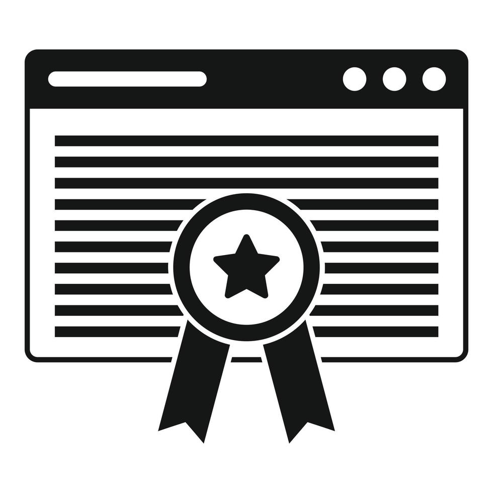 Web page reputation icon, simple style vector