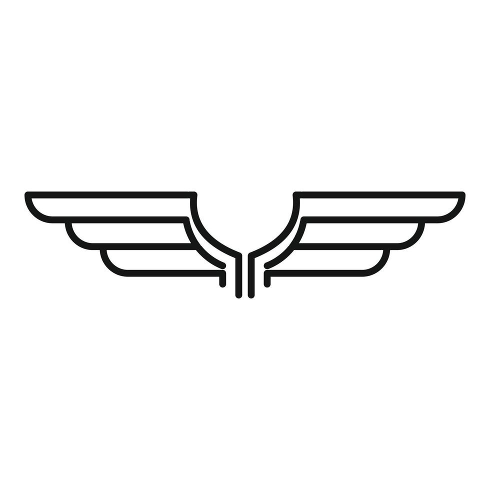 Freedom wings icon, outline style vector